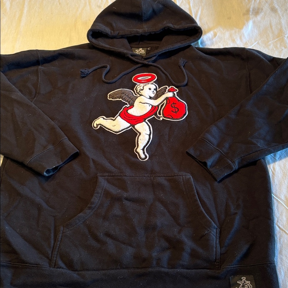 Hasta Muerte Cash Cherub Patch Black Hoodie , XL , $27